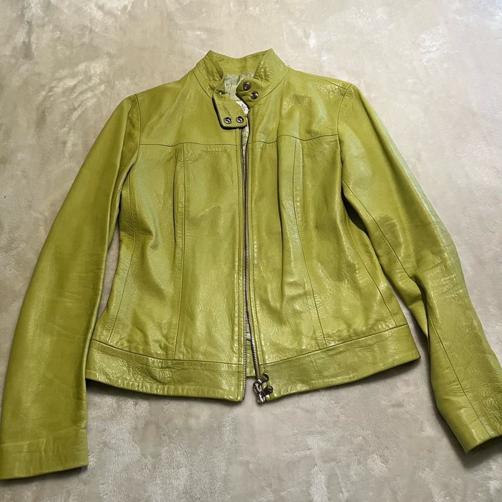Women's Lime Green Leather Jacket